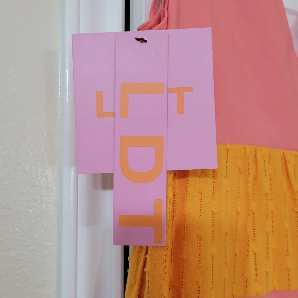 LDT Daphne Maxi Pink and Orange Dress. New with Tags. - Picture 5 of 13